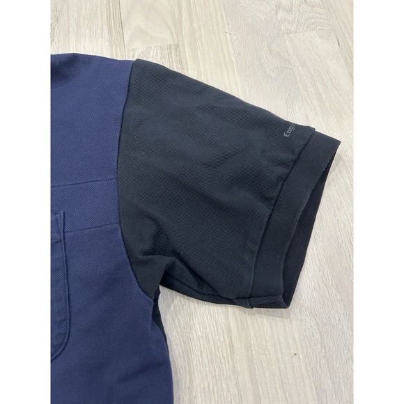 UNIQLO x ENGINEERED GARMENTS Blue Black Colorblock Cotton Blend Polo Medium - Picture 4 of 8